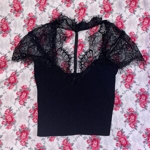 Lace collar gothic top🖤